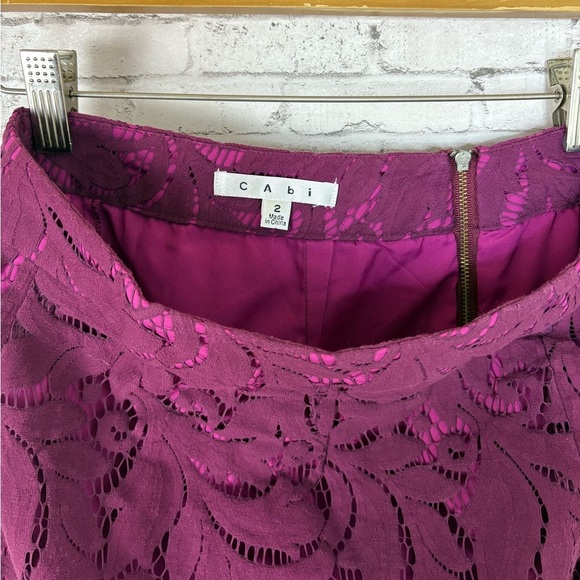 Cabi Dark Fuschia Lace Pencil Skirt Style - Picture 4 of 4